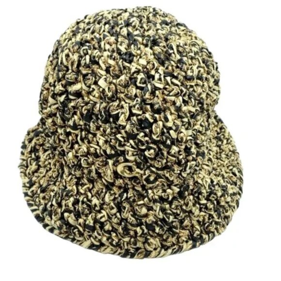 COACH~Straw Crochet Bucket Hat WOMENS SIZE MED/LARGE NEW WITH TAG